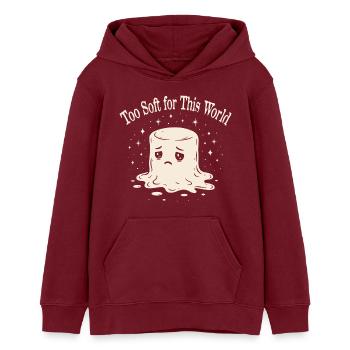 Melancholic Marshmallow - Sensitive & Soft - Teens Organic Hoodie by Stanley/Stella - burgundy - Front - AI Model Teenager Male dark (155cm)