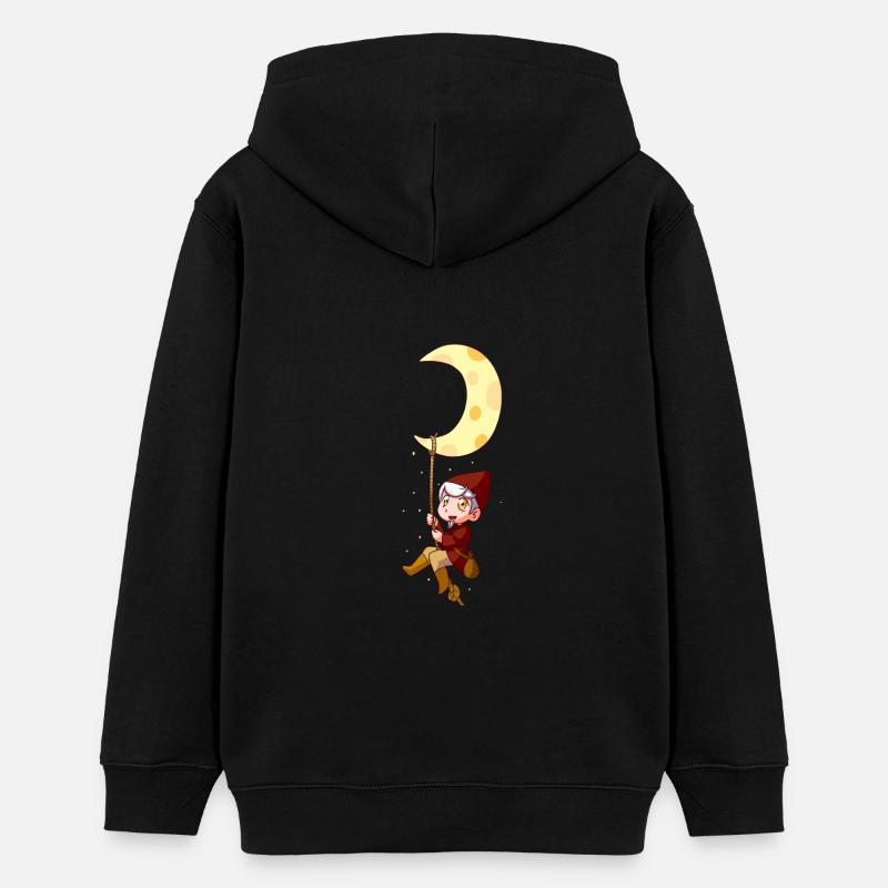 Sandman avec la lune - Sweat à capuche ado bio Stanley/Stella - noir