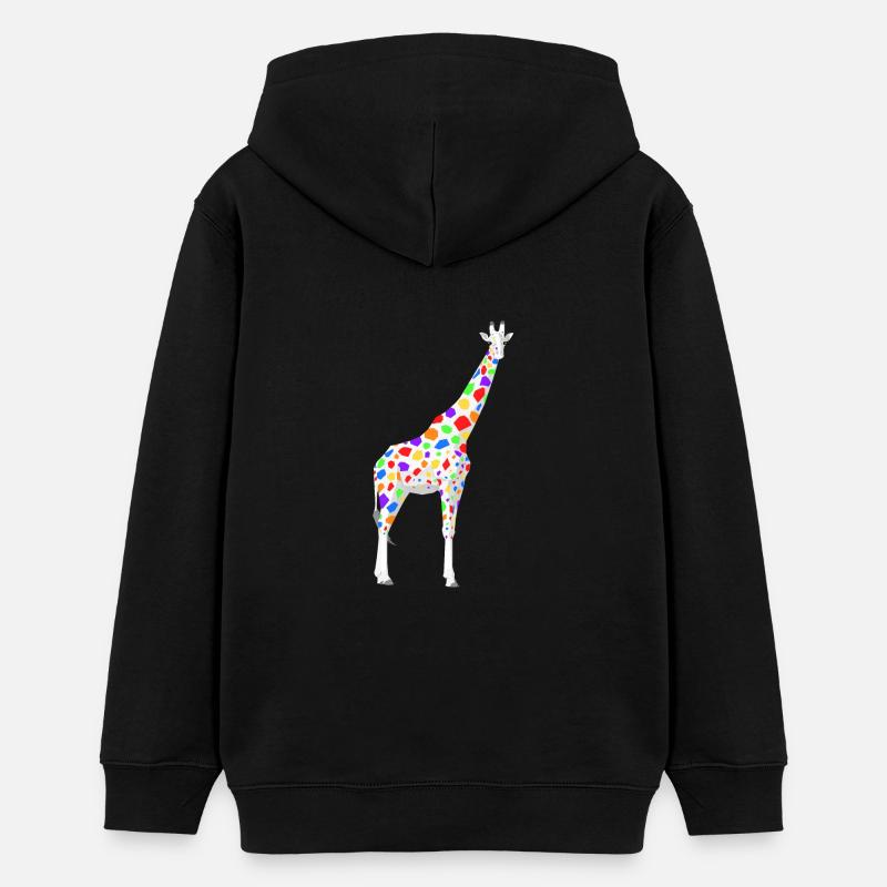 girafe coloré - Sweat à capuche ado bio Stanley/Stella - noir