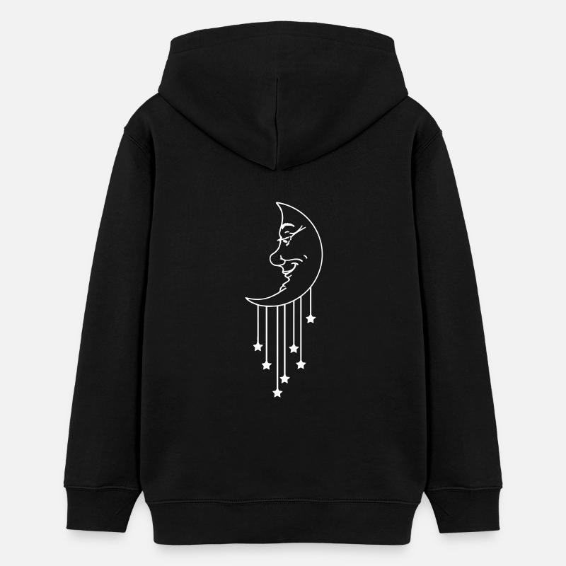 La Lune dans les étoiles (1c) - Sweat à capuche ado bio Stanley/Stella - noir