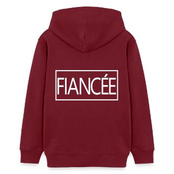 Verlobte passende Verlobung Hochzeit Flitterwochen - Teenager Organic Hoodie Mini Cruiser von Stanley/Stella - Burgunderrot - Hinten - AI Model Teenager Male dark (155cm)
