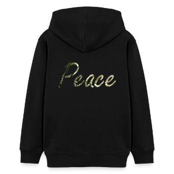 Frieden - Teenager Organic Hoodie Mini Cruiser von Stanley/Stella - Schwarz - Hinten - AI Model Teenager Male light (155cm)
