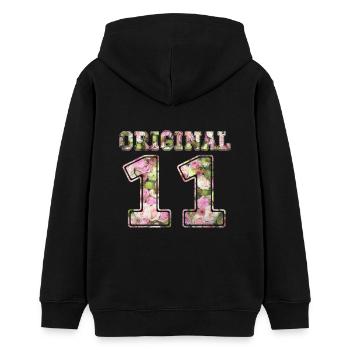 11 d'origine - Sweat à capuche ado bio Stanley/Stella - noir - Dos - AI Model Teenager Male light (155cm)