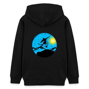 Snowboarder jump - Teenager Organic Hoodie Mini Cruiser von Stanley/Stella - Schwarz - Hinten - AI Model Teenager Male light (155cm)