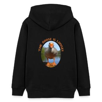 L'Oie est lâche! - Sweat à capuche ado bio Stanley/Stella - noir - Dos - AI Model Teenager Male light (155cm)