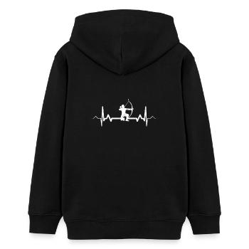 Bogenschießen Herzschlag - Teenager Organic Hoodie Mini Cruiser von Stanley/Stella - Schwarz - Hinten - AI Model Teenager Male light (155cm)