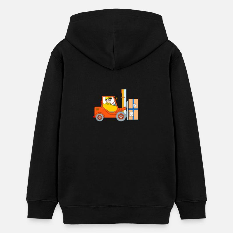 chariot élévateur à fourche - Sweat à capuche ado bio Stanley/Stella - noir