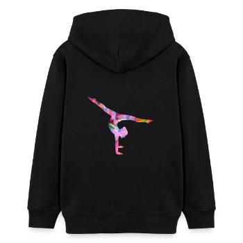 Turnen Handstand bunt - Teenager Organic Hoodie Mini Cruiser von Stanley/Stella - Schwarz - Hinten - AI Model Teenager Male light (155cm)