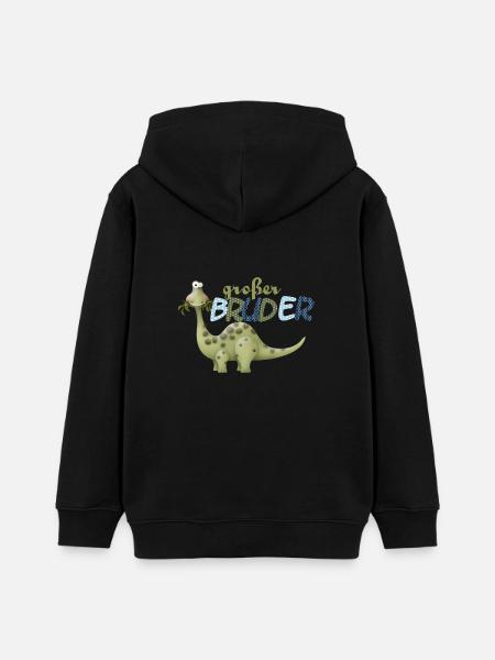 großer Bruder Dinosaurier - Teenager Organic Hoodie Mini Cruiser von Stanley/Stella - Schwarz