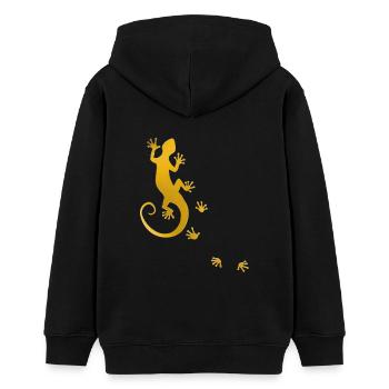 running gecko gold - Teenager Organic Hoodie Mini Cruiser von Stanley/Stella - Schwarz - Hinten - AI Model Teenager Male light (155cm)