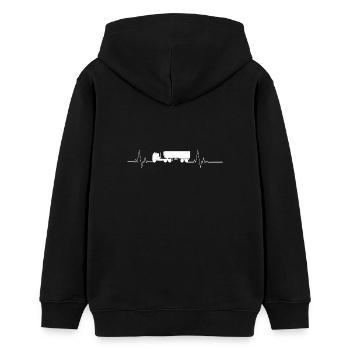 LKW-Fahrer Herzschlag - Teenager Organic Hoodie Mini Cruiser von Stanley/Stella - Schwarz - Hinten - AI Model Teenager Male light (155cm)