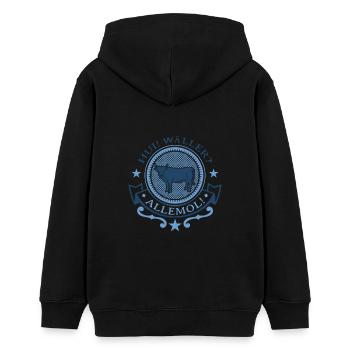 Heimat bedeutet Westerwald GESCHENK - Teenager Organic Hoodie Mini Cruiser von Stanley/Stella - Schwarz - Hinten - AI Model Teenager Male light (155cm)