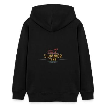 Heure d'été - Sweat à capuche ado bio Stanley/Stella - noir - Dos - AI Model Teenager Male light (155cm)