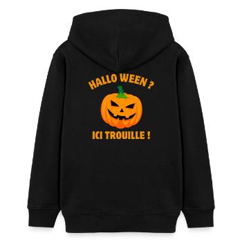 citrouille, halloween, happy halloween - Sweat à capuche ado bio Stanley/Stella - noir - Dos - AI Model Teenager Male light (155cm)