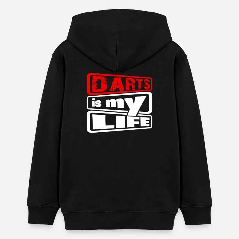 Dart, Darts c’est ma vie 2 - Sweat à capuche ado bio Stanley/Stella - noir