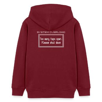 System Error Download Humor Design - Teenager Organic Hoodie Mini Cruiser von Stanley/Stella - Burgunderrot - Hinten - AI Model Teenager Male dark (155cm)