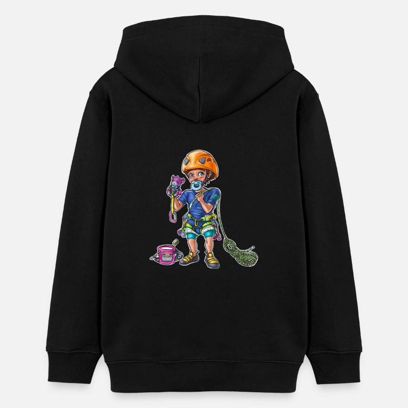 Petit bébé grimpeur 2 - Sweat à capuche ado bio Stanley/Stella - noir