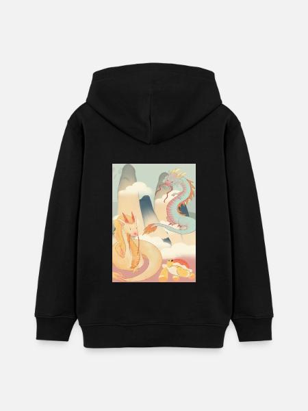 Mengdesigns: Mythen - Teenager Organic Hoodie Mini Cruiser von Stanley/Stella - Schwarz