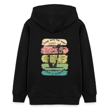Kite Kiteboard Kiteboarding Kitesurf Geschenk - Teenager Organic Hoodie Mini Cruiser von Stanley/Stella - Schwarz - Hinten - AI Model Teenager Male light (155cm)