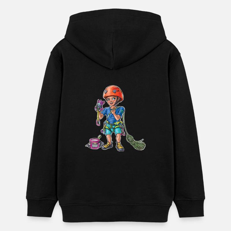 Petit bébé grimpeur 4 - Sweat à capuche ado bio Stanley/Stella - noir