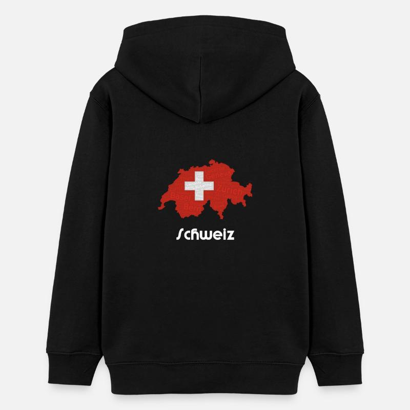 Suisse - Sweat à capuche ado bio Stanley/Stella - noir