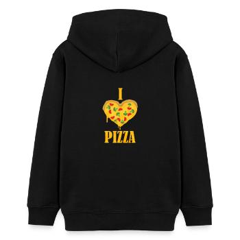I love pizza - I love pizza - Teens Organic Hoodie by Stanley/Stella - black - Back - AI Model Teenager Male light (155cm)