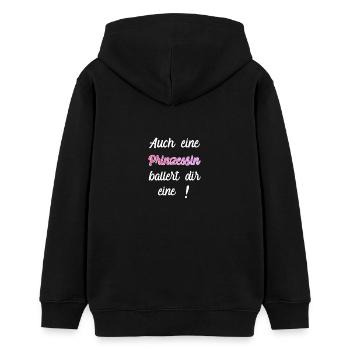 Prinzessin Spruch Sprüche Knallt Dir eine - Teenager Organic Hoodie Mini Cruiser von Stanley/Stella - Schwarz - Hinten - AI Model Teenager Male light (155cm)