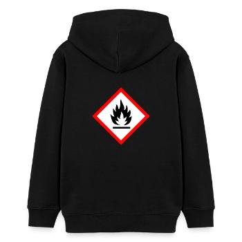 Attention inflammable - Sweat à capuche ado bio Stanley/Stella - noir - Dos - AI Model Teenager Male light (155cm)