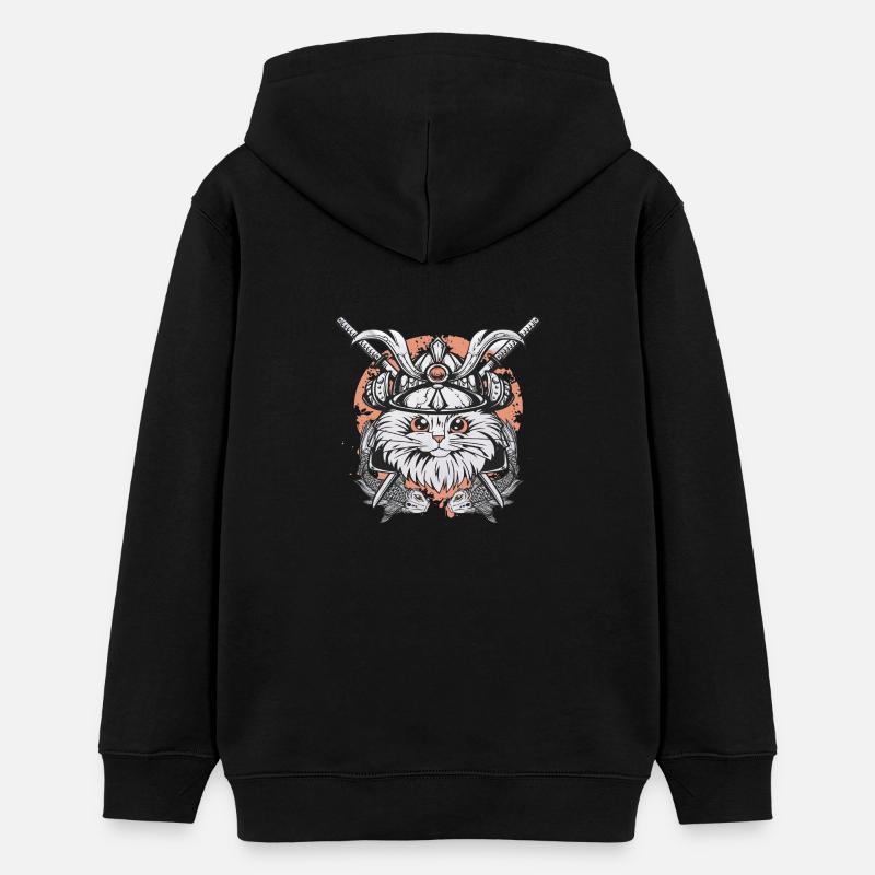 Combat chat Koi - Sweat à capuche ado bio Stanley/Stella - noir