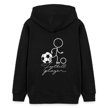 Fußballspieler - Teenager Organic Hoodie Mini Cruiser von Stanley/Stella - Schwarz - Hinten - AI Model Teenager Male light (155cm)