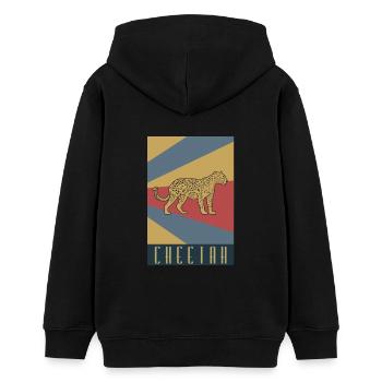 Geparden Raubtier Gepard Geschenk - Teenager Organic Hoodie Mini Cruiser von Stanley/Stella - Schwarz - Hinten - AI Model Teenager Male light (155cm)