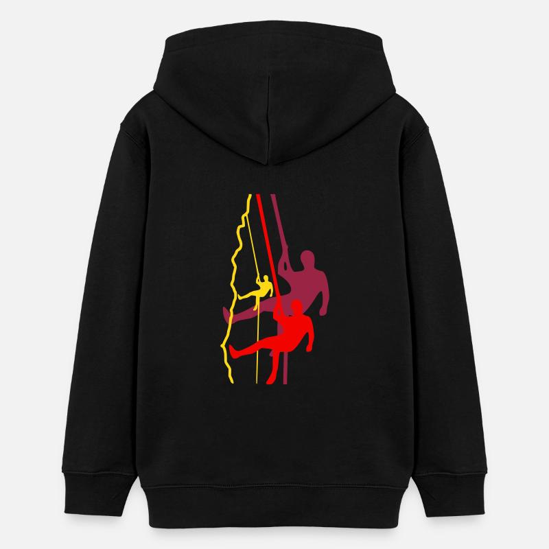 Grimpeur descente en rappel - Sweat à capuche ado bio Stanley/Stella - noir