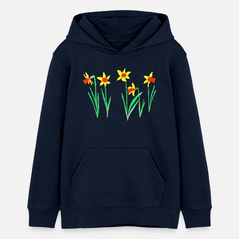 Jonquilles - Sweat à capuche ado bio Stanley/Stella - bleu marine