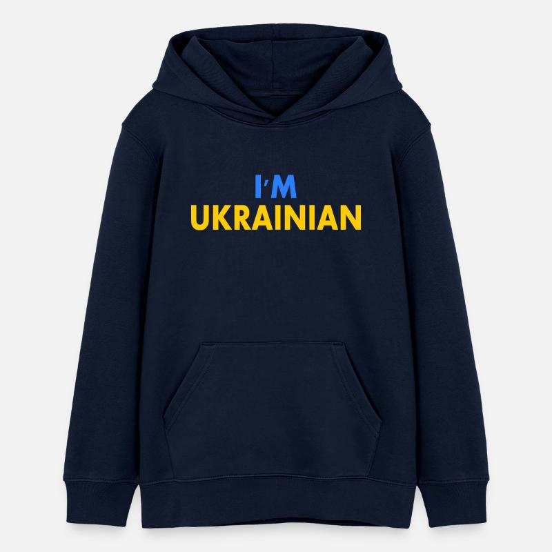 Im ukrainian - Sweat à capuche ado bio Stanley/Stella - bleu marine