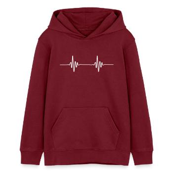 ekg diagramm beat - Teenager Organic Hoodie Mini Cruiser von Stanley/Stella - Burgunderrot - Vorne - AI Model Teenager Male dark (155cm)