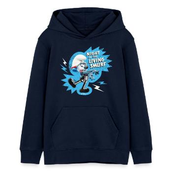 Schlümpfe Spruch Und Schlumpf In Skelettkostüm - Teenager Organic Hoodie Mini Cruiser von Stanley/Stella - Navy - Vorne - AI Model Teenager Male light (155cm)