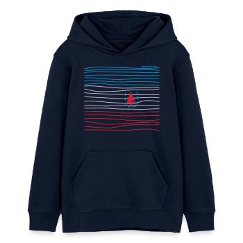 Boot in Wellen - Teenager Organic Hoodie Mini Cruiser von Stanley/Stella - Navy - Vorne - AI Model Teenager Male light (155cm)