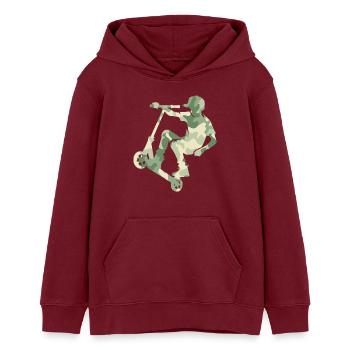 Camouflage Rider Scooter Teens - Teenager Organic Hoodie Mini Cruiser von Stanley/Stella - Burgunderrot - Vorne - AI Model Teenager Male dark (155cm)