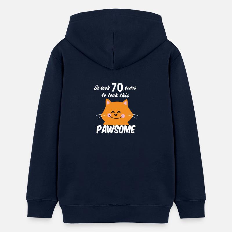Il a fallu 70 ans pour regarder ce pawsome - Sweat à capuche ado bio Stanley/Stella - bleu marine