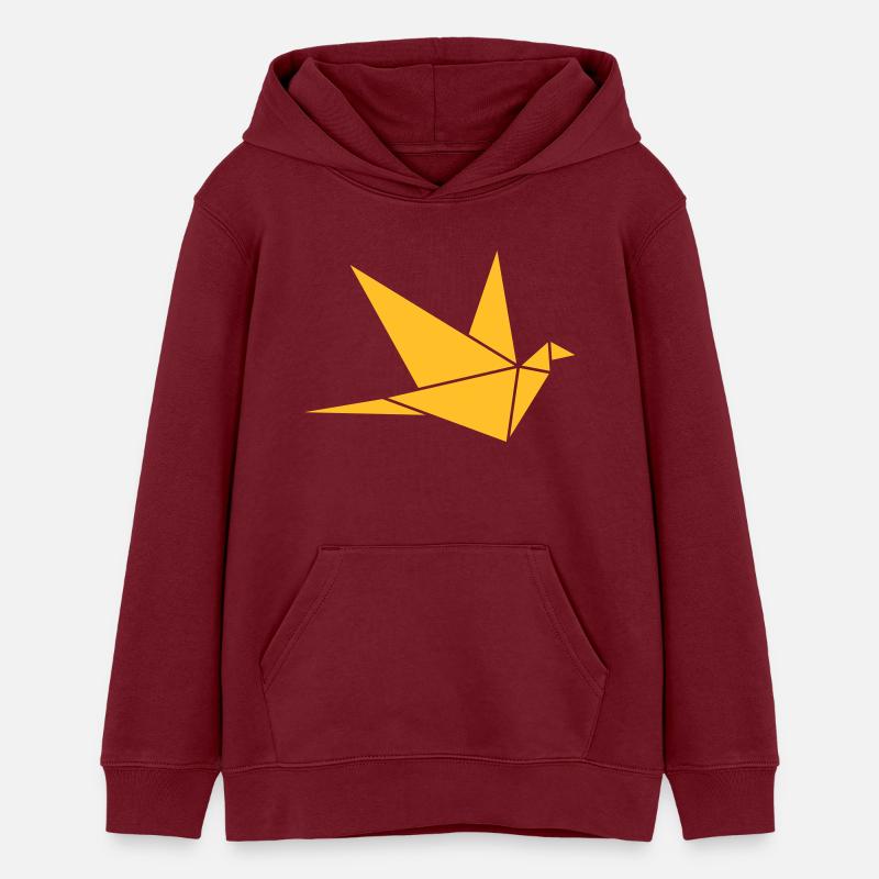 Origami: Taube - Sweat à capuche ado bio Stanley/Stella - bordeaux