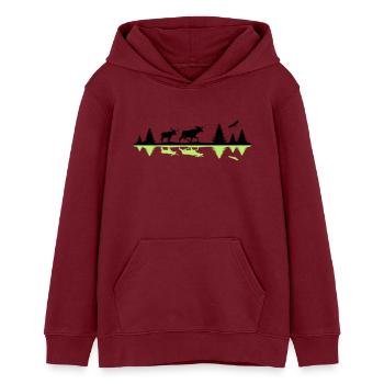 Landschaft - Schweden, Norwegen - Teenager Organic Hoodie Mini Cruiser von Stanley/Stella - Burgunderrot - Vorne - AI Model Teenager Male dark (155cm)