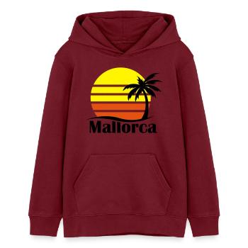 mallorca_02 - Sweat à capuche ado bio Stanley/Stella - bordeaux - Devant - AI Model Teenager Male dark (155cm)