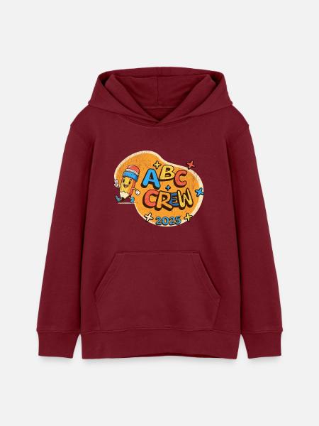 ABC Crew - Teens Organic Hoodie by Stanley/Stella - burgundy