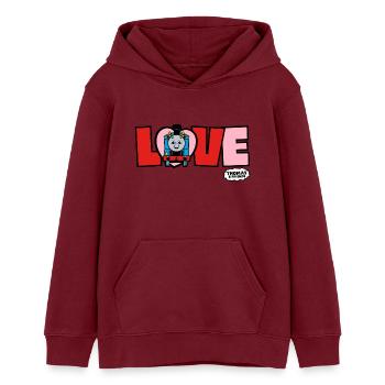 Thomas & Friends™ Design Amour Avec Thomas - Sweat à capuche ado bio Stanley/Stella - bordeaux - Devant - AI Model Teenager Male dark (155cm)
