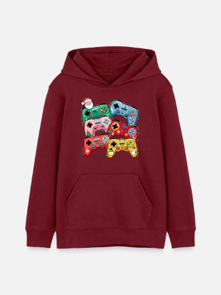 Christmas Game Controller - Teenager Organic Hoodie Mini Cruiser von Stanley/Stella - Burgunderrot