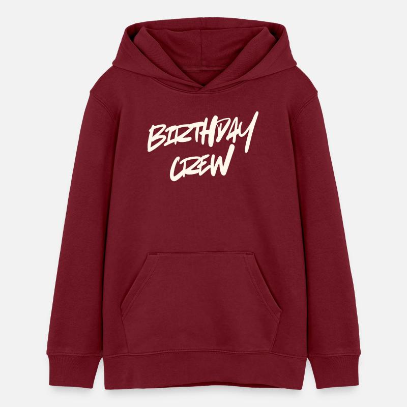 Équipe d’anniversaire - Sweat à capuche ado bio Stanley/Stella - bordeaux