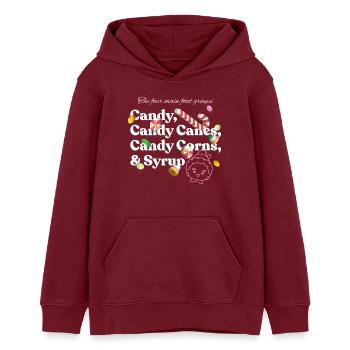 Buddy L’Elfe De Noël – Design Bonbon - Sweat à capuche ado bio Stanley/Stella - bordeaux - Devant - AI Model Teenager Male dark (155cm)