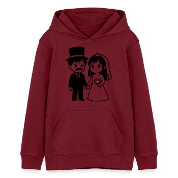 Brautpaar Ehepaar Anime - Teenager Organic Hoodie Mini Cruiser von Stanley/Stella - Burgunderrot - Vorne - AI Model Teenager Male dark (155cm)