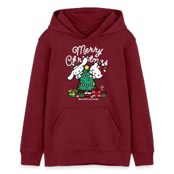 Hello Kitty Et Cinnamoroll Création De Noël - Sweat à capuche ado bio Stanley/Stella - bordeaux - Devant - AI Model Teenager Male dark (155cm)