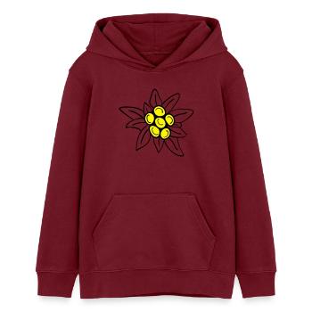 Edelweiss - Teenager Organic Hoodie Mini Cruiser von Stanley/Stella - Burgunderrot - Vorne - AI Model Teenager Male dark (155cm)